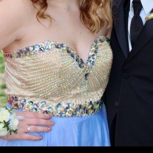 SHERRI HILL STYLE 1923 PERIWINKLE PROM DRESS